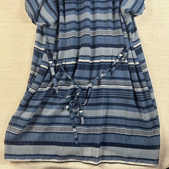 Avenue Womens SZ 26/28 Blue & White Striped Capsule Coastal Everyday Basic Dress - Picture 7 of 13